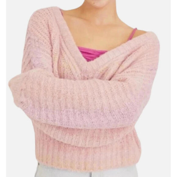 Urban Outfitters Sweaters - Urban Outfitters Cassia Space Dye Sweater Size Small Oversized Chunky Knit Pink